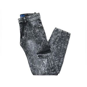 Blooklyn roots, premium blue, boys' cargo pants, grey, size 12